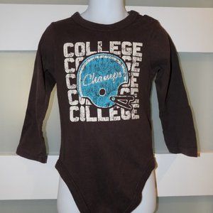 The Children's Place Brown College Champs LS Snap Tee Size 3T Boy's NWOT